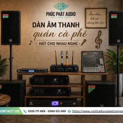 Dàn âm thanh quán cà phê hát cho nhau nghe