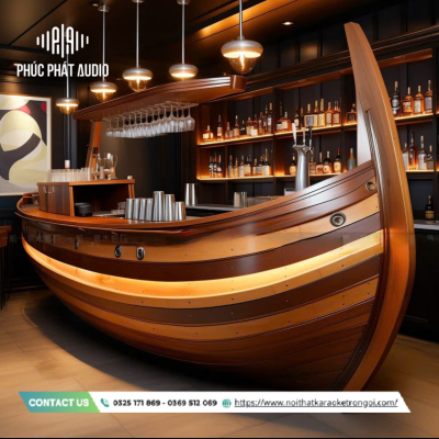 Mẫu quầy bar gỗ tự nhiên đẹp